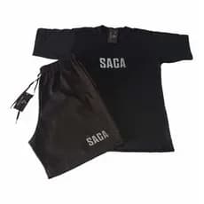 Kit Camiseta e Short tactel Saga Skate Praia Verão Street Casual