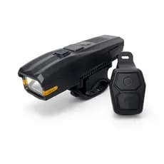Farol Bicicleta Bike LED Recarregável USB Controle Remoto Buzina Potente Ajuste Modos Iluminação Segurança Noturna