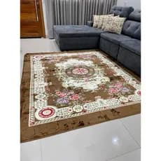 Tapete sala 2.00x2.40 aveludado  estampado indiano floral  antiderrapante antialérgico promoção