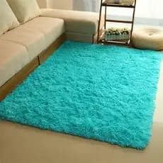 Tapete Sala Peludo Shaggy 2x1,40 Azul Turquesa Promoção azul tiffany
