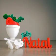 Vaso Robert Bob Paipai Noel + Placa decorativa Feliz Natal, decoração de Natal