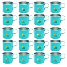 Kit 20 Canecas Coloridas Xícaras Retrô Em Alumínio Café Chá