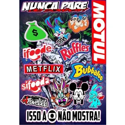 Kit Cartela Moto Com 15 Adesivos Diferentes Stickers Moto/carro/bau/bike