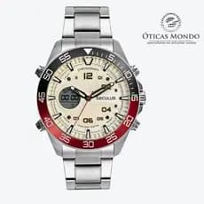 Relógio Masculino Anadigi Seculus Aço Prata Esportivo 77112G0SVNA5