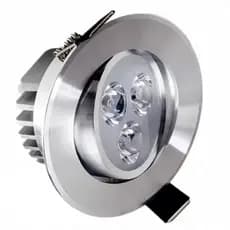 Lâmpada Spot Led 3w alumínio cromada luz branco quente