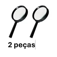 Kit 2 Lupas De Mão Lente Aumento Manual 60mm Vidro Óptico