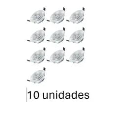 kit 10 Lâmpadas Spot Led 3w alumínio cromada luz bco quente