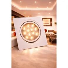 lâmpada Spot LED 12W embutir quadrado bco quente Bivolt