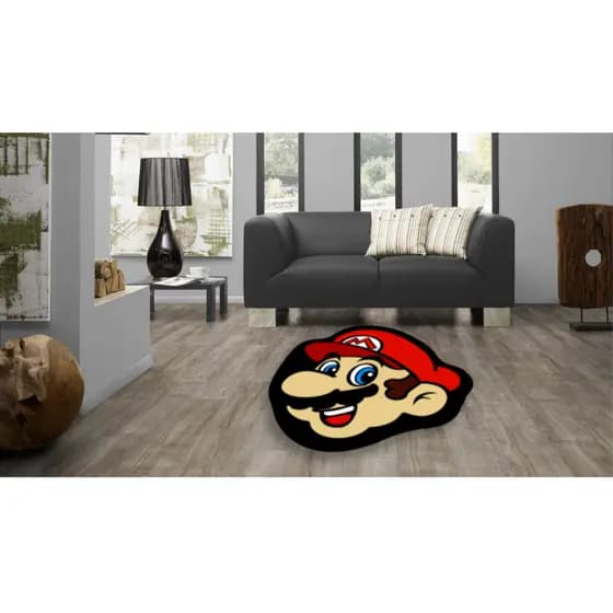 Tapete Grande 1.20 m x 1,20 m - Mario Bros - Perfeito para Decoração de Salas, Quartos e Espaços Gamer