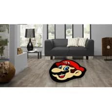 Tapete Grande 1.20 m x 1,20 m - Mario Bros - Perfeito para Decoração de Salas, Quartos e Espaços Gamer
