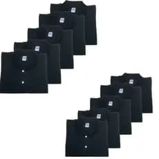Kit 10 Camisas Gola Polo Preta Piquet  Uniforme Revenda Trabalho Homem Original Manga Curta