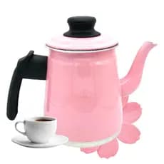 Bule de Alumínio Rosa/Vermelho 1L Chá Café Cantinho do Café Fervedor 1L Não Desbota Vai no Fogo