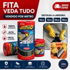 Fita Manta asfaltica de Aluminio Vedação Vazamentos 10cm 15cm ou 20cm Veda Tudo Laje Telhado Telhas