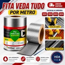 Fita Veda Tudo Alumínio Impermeável Vedação Telhado Calha Trinca Vazamento Auto Adesiva - QUARTZOLIT