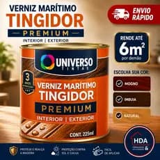 Verniz Madeira Marítimo Imbuia Mogno ou Incolor Tingidor Premium 1/16 225ml Interior e Exterior
