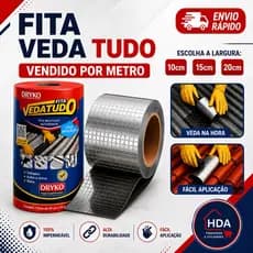 Fita Aluminio Vedação Veda Tudo Laje Telhado Telhas 10cm - 15cm - 20cm POR METRO - Dryko