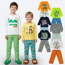 Kit Sortido 04 peças Pijama Infantil  Juvenil Menino Brilha no Escuro 04 a 14 anos Inverno Roupa Masculino