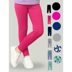 Kit 2 Calça Leg Legging Cotton Infantil Juvenil Menina Tamanho 4 ao 16 Lisa Algodão