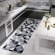 Tapete Passadeira Antiderrapante 2,00m x 45cm Cozinha Geométrico Decoração Moderna Jacquard