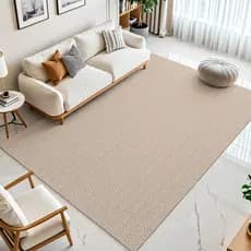 Tapete Sala 2,50 x 2,00m 100% Algodão Antiderrapante Moderno Grande Bege Creme Bege Cinza