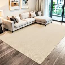 Tapete Sisal Algodão para Sala 2,00 x 2,50m Artesanal Rústico Antiderrapante Minimalista Bege Palha