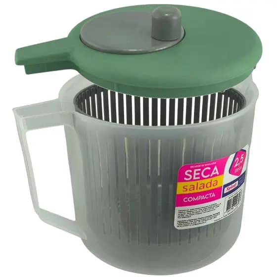 Secador de SALADAS - Seca Salada Centrifuga - Compacto 2.5L Prático, útil, funcional e lindo design!