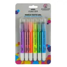 Marca Texto Gel Retrátil - Extremamente Macio - Bliste com 6 Cores
