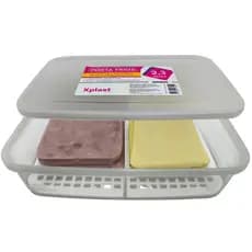 Pote Porta Frios Com Divisórias 2,3 Litros - Alimentos na Geladeira para Conservar e Servir