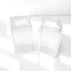 Caixa maleta PVC transparente de acetato 9x4x6,5cm Lembrancinha aniversário, aromatizador sabonete