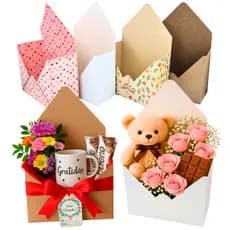 Embalagem para Flores e Presentes tipo Carta Envelope. Lembrancinha Floricultura Caixa Envelope