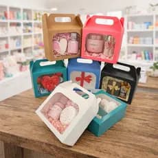 🎁 Kit Caixas De Presente Maleta 15x6x12cm Com Visor ✨ Festas Cosméticos Lembrancinha e Doces 🎈