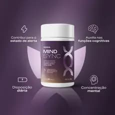Suplemento Energia Foco Disposição Mind Sync 60 Cápsulas com L-tirosina, taurina, carnitina e cafeína