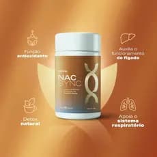 NAC SYNC N-Acetil L-Cisteína Precursor da Glutationa Imunidade e Saúde do Fígado 30 Cápsulas