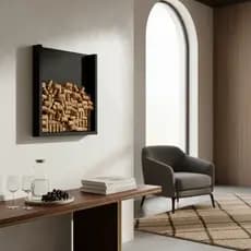 Quadro Porta Rolhas de Vinho Champanhe Tampinhas Decorativo Preto Laca