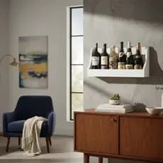 Prateleira Adega Suporte Decorativo para Vinhos e Bebidas Branco Laca