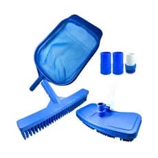 KIT LIMPEZA PARA PISCINA DE ALVENARIA E FIBRA - ASPIRADOR + ESCOVA + PENEIRA + BOCAL + ADAPTADOR