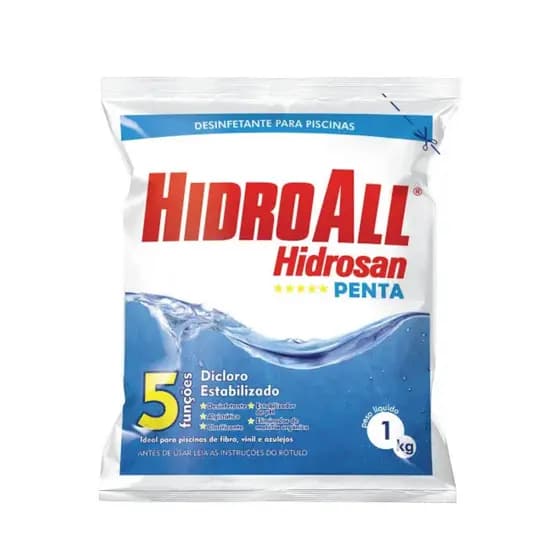 CLORO GRANULADO HIDROSAN PENTA 5 EM 1 - 1 KG - HIDROALL
