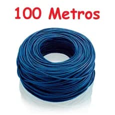 Cabo De Rede 4 Pares Cat5e Azul Cftv 100 Metros Net Rolo