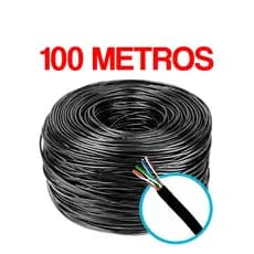 Cabo De Rede LAN Ethernet Cat5e 4 Pares 100m Metros Preto Net Rolo Rede Giga internet UTP velocidade