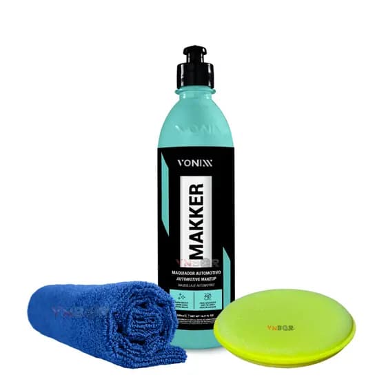 Makker 500ml Maquiador Automotivo Cera Remove Risco Removedora Arranhao Esconde Camufla riscos Tira Mancha Pintura Automotiva Protecao Tinta Selante