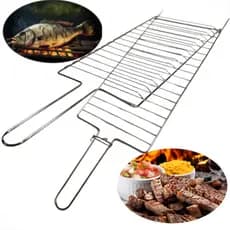 Grelha Dupla Cromada 70x26,5cm para Churrasco e Churrasqueira  - Qualidade e Durabilidade