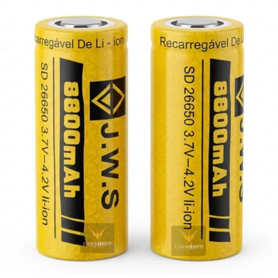 2 Bateria 26650 3,7v 8.800mah JWS Original Para Lanternas e Equipamentos