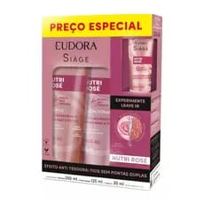 Kit Eudora Siage Nutri Rose Shampoo e Condicionador + Leave In