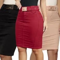 Saias Jeans Colorida Varias Cores Para Escolher Com Lycra