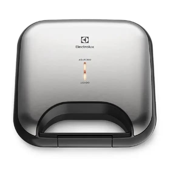 Sanduicheira Electrolux 110V 750W Inox Escovado Antiaderente Aquecimento Rápido Lanches