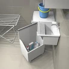Gabinete Nicho Armário Para Tanque Multiuso Mdf Com Rodas