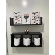 Nicho Prateleira 2 Peças Para Decoração Banheiro Preto