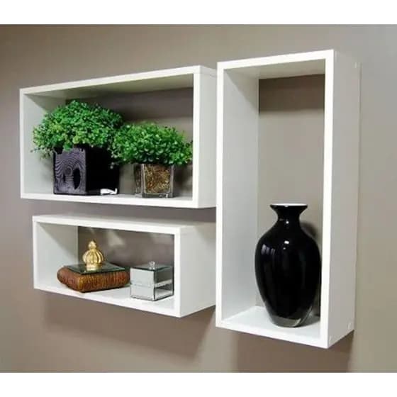Kit 3 Nichos Decorativos Retangulares Branco Tx