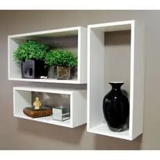 Kit 3 Nichos Decorativos Retangulares Branco Tx