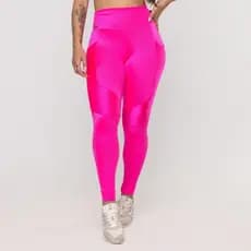 Calça Legging Fitness Feminina Bolso para Celular Recortes Poliamida Zero Transparência